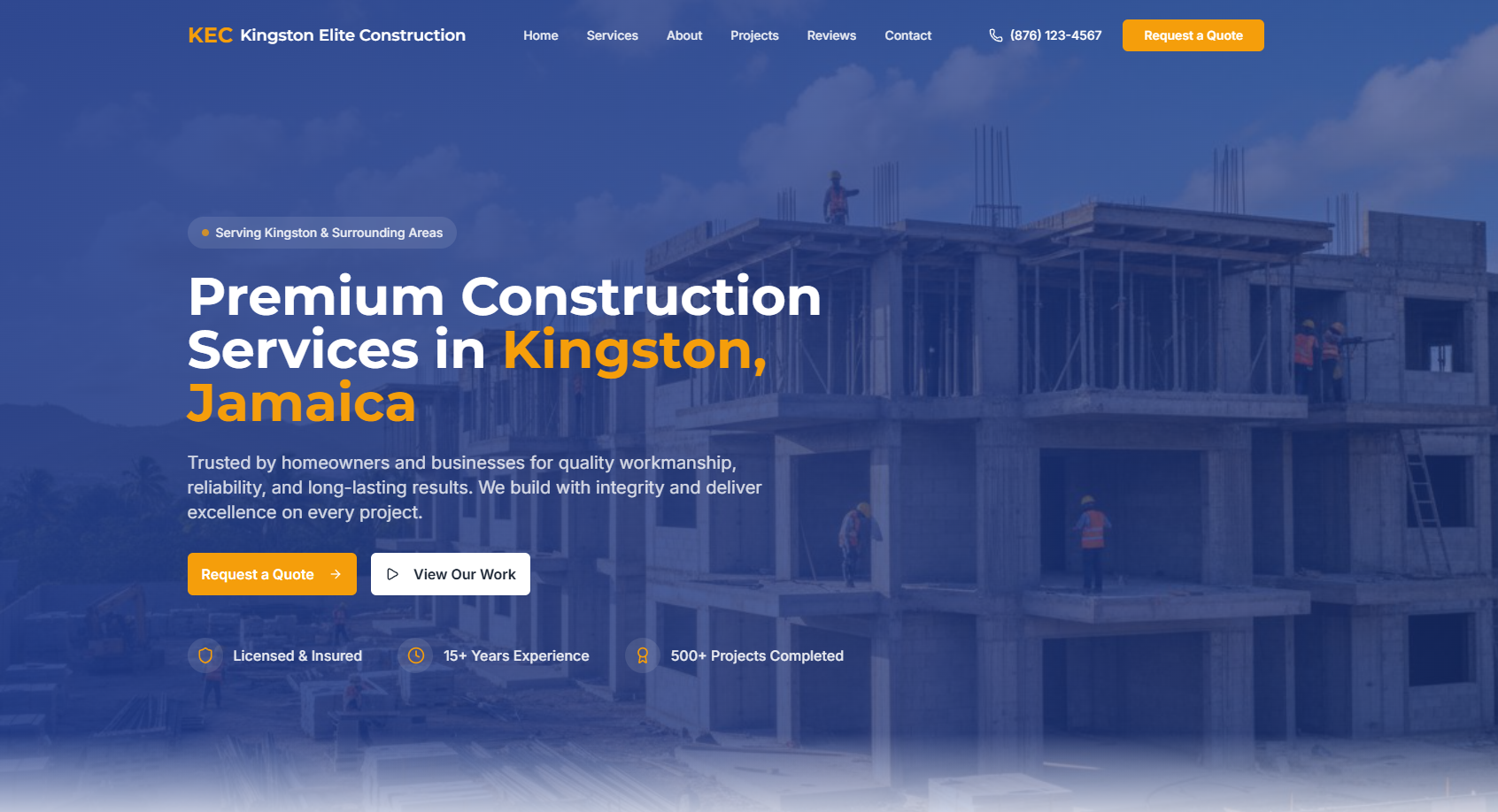 Kingston Elite Construction Website Template
